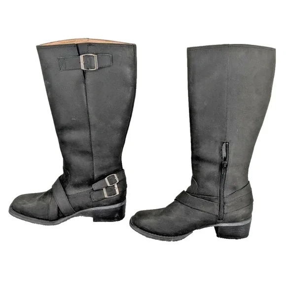 DURANGO Womens Cowgirl Boots SIZE 7.5M Black Leather Buckle/Zip Closure - Picture 10 of 12